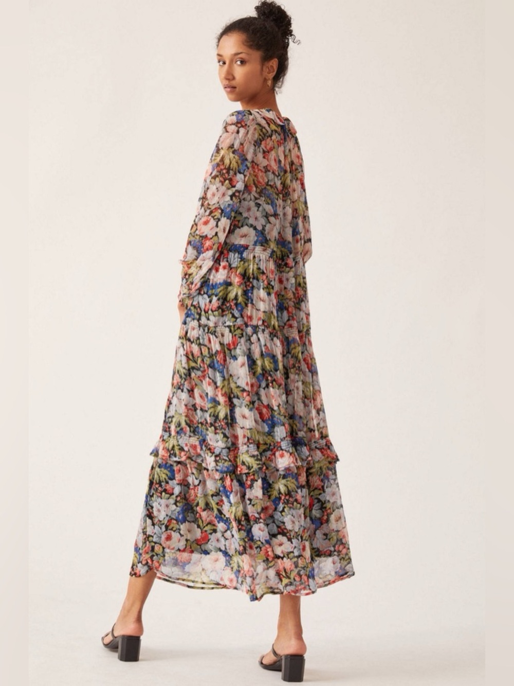 Anthropology The Marais Printed Chiffon Maxi Dress - Picture 3 of 8